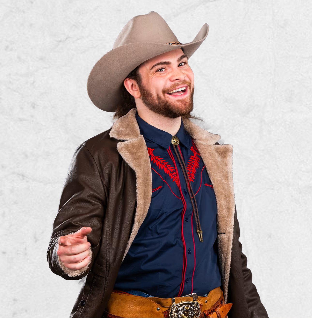 A smiling cowboy portrait