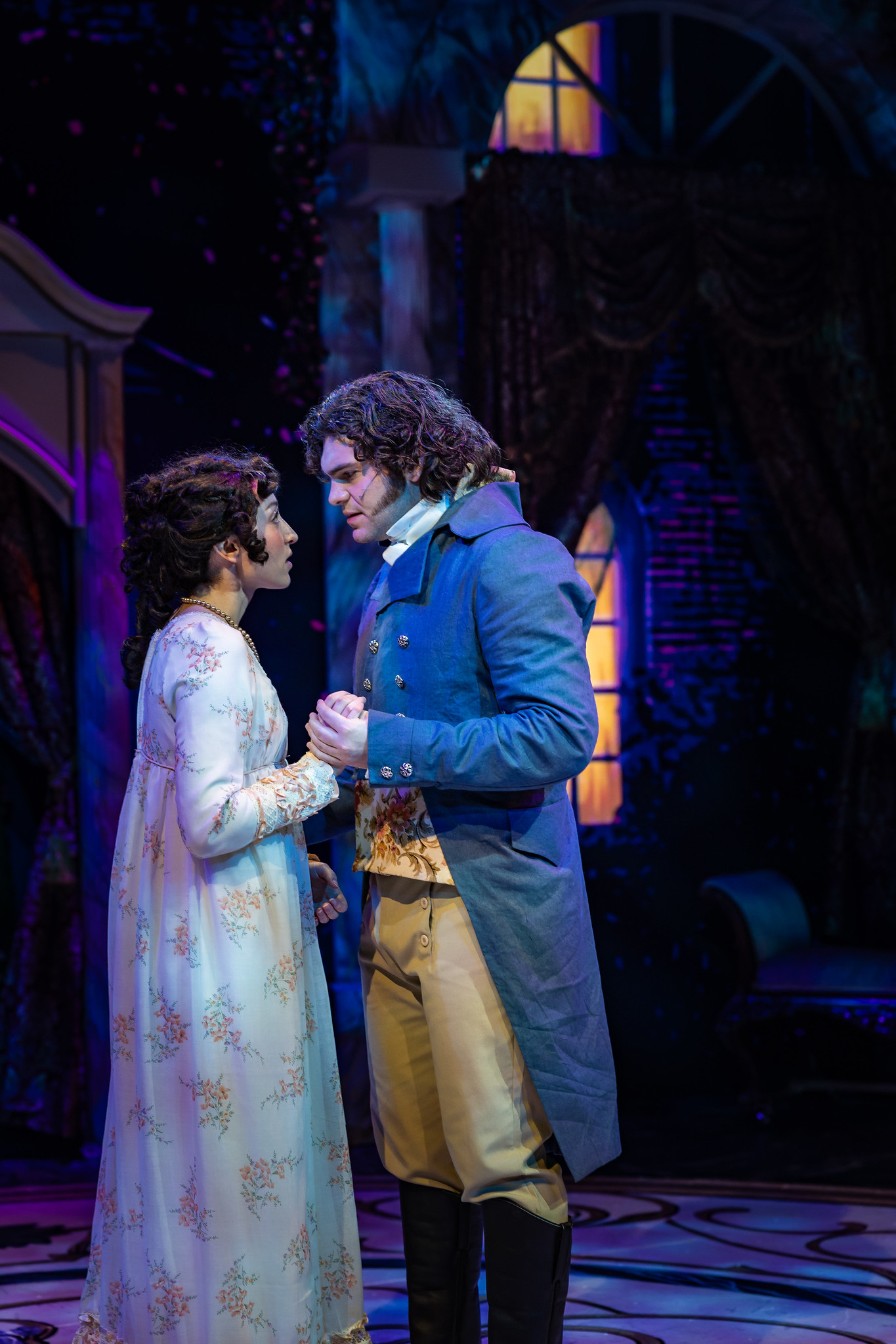 Holding hands with my scene partner in period costume